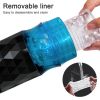 Automatic Male Masturbator Vibrating Cup; Sex Toys for Men; 10 Modes of Rotation and Thrust; Black